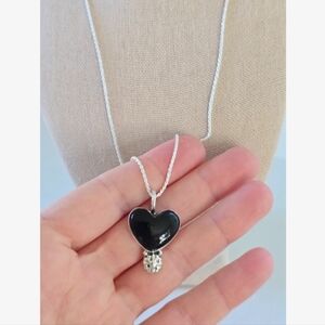 Black Onyx Heart Necklace